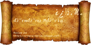 Örmény Mária névjegykártya